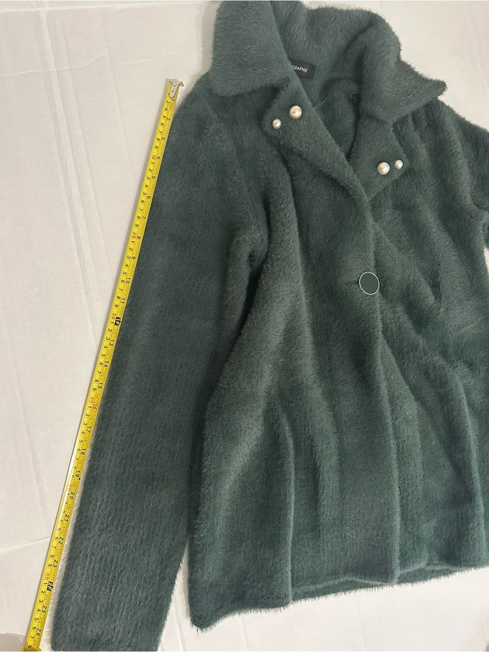 Plush Dark Green Teddy Jacket, Preowned like new, size M